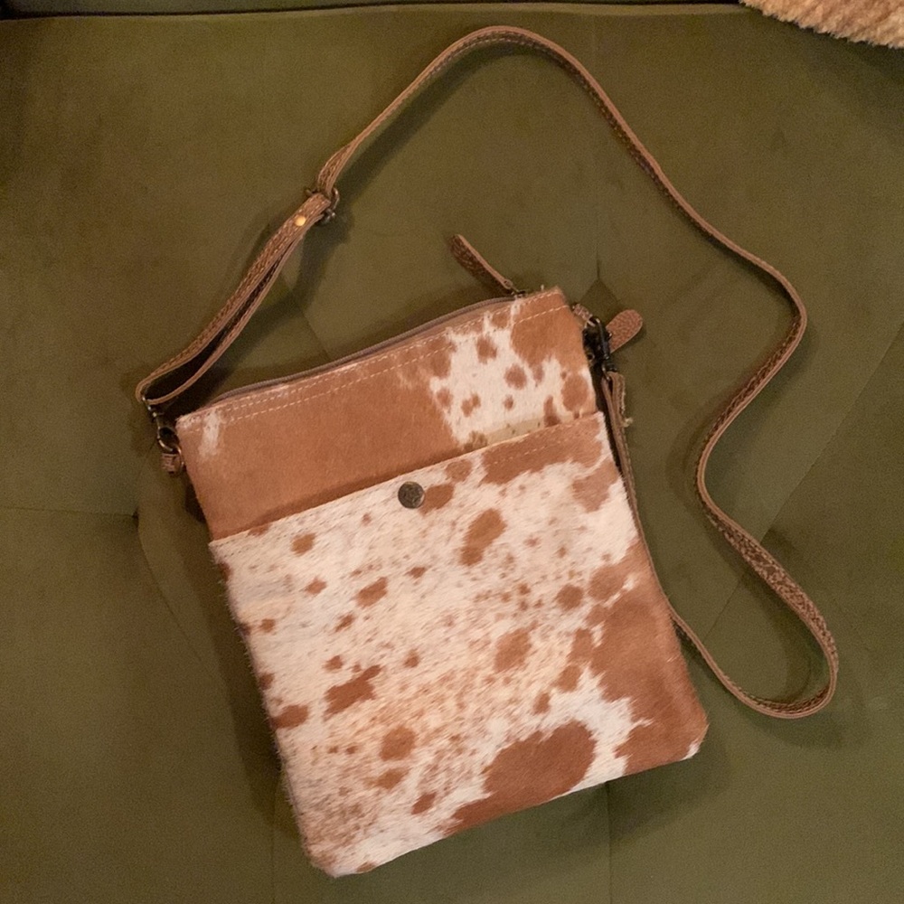 Myra Cow hair crossbag purse.
